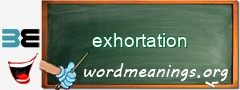 WordMeaning blackboard for exhortation